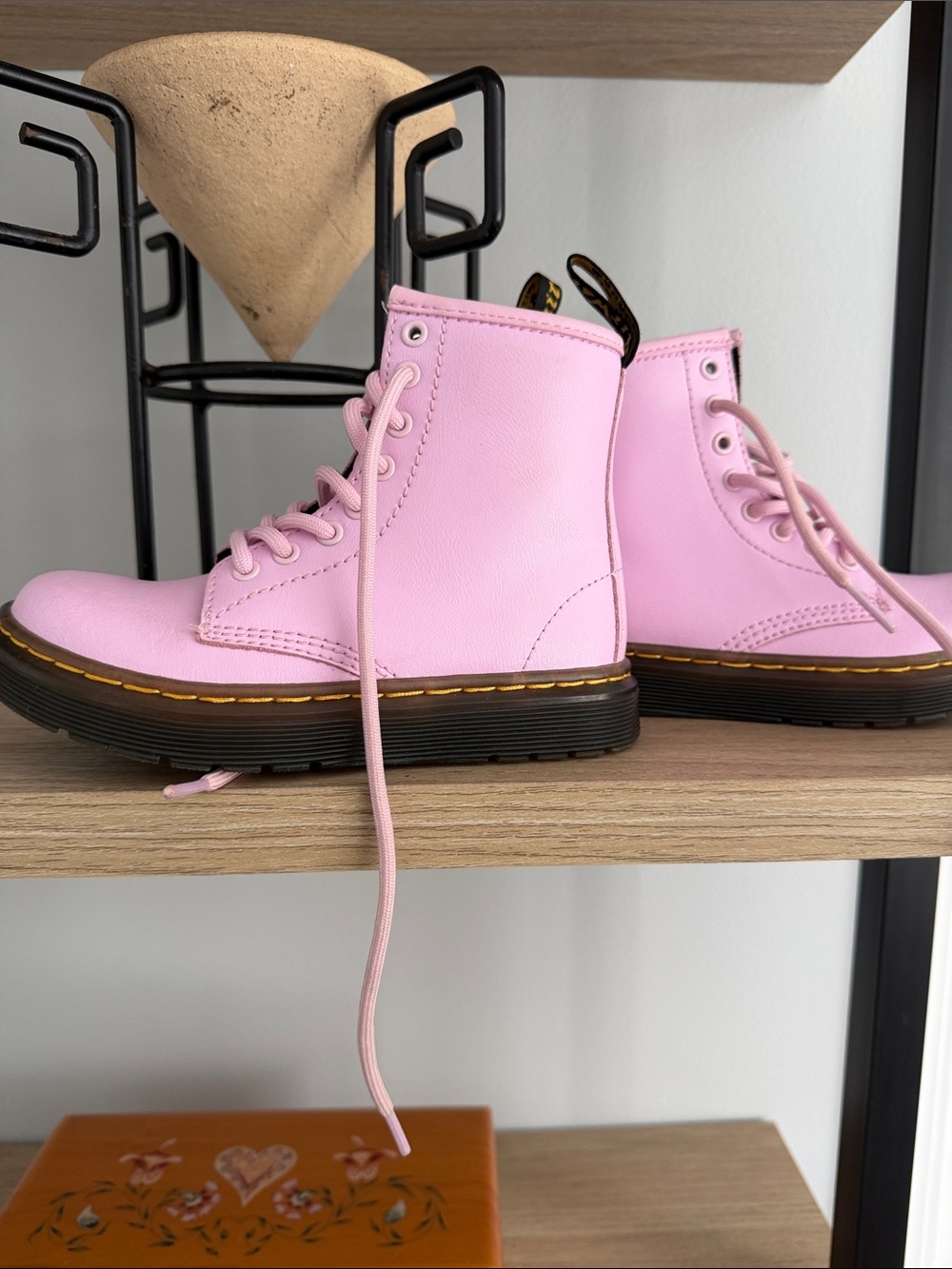 Dr. Martens Kids Pink Lace-Up Boots